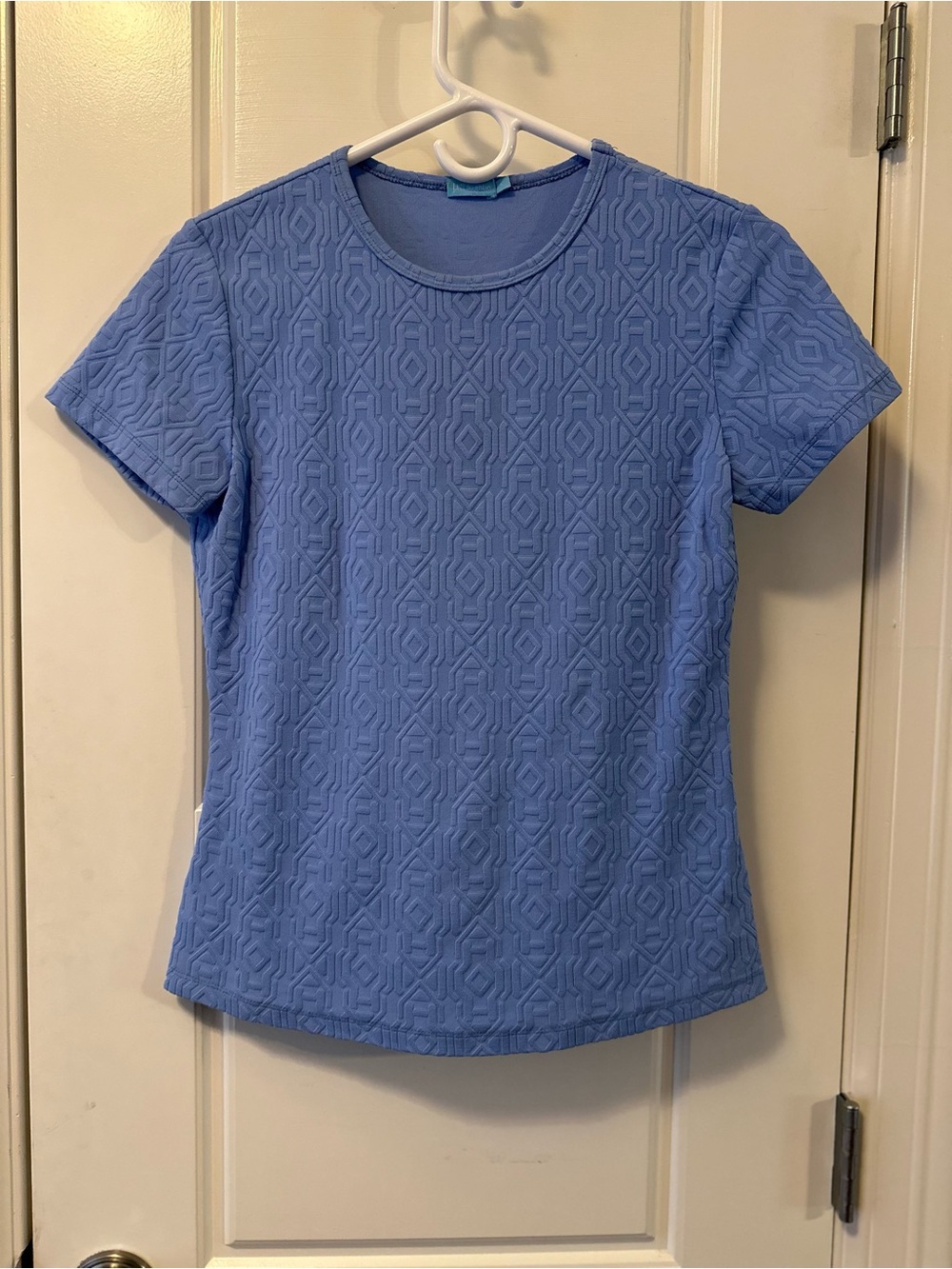 J. McLaughlin Periwinkle Textured Basketweave Tee S